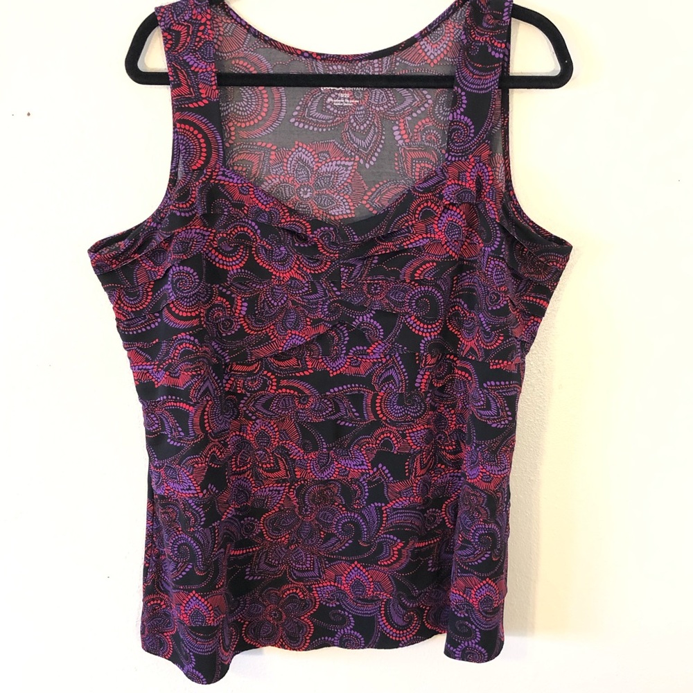 Lane Bryant Floral Tiered Tank Top Size 18/20W